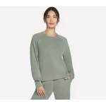 Skechers SkechLuxe Elevate Crewneck Blouse Green XL Women's Activewear - Skechers