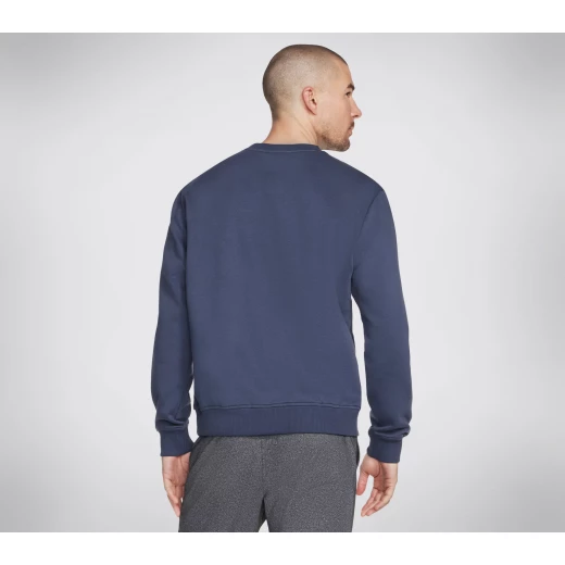 سويت شيرت رياضي رجالي من سكيتشرز، موديل Skech Sweats Definition Crew، لون كحلي، مريح، مقاس متوسط، تصميم أنيق وعملي، من مجموعة 2024 - سكيتشرز - Image 3