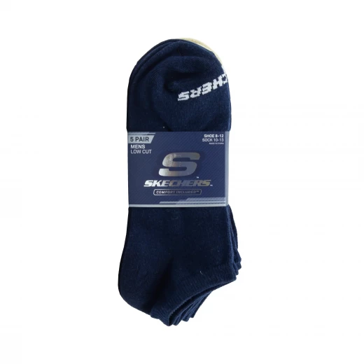 Skechers Men's 5-Pair Low Cut Shipper Socks Pack Blue 39-46 Comfortable Breathable Athletic Ankle Socks for Everyday Wear Durable Fabric Quality Moisture Wicking Technology - Skechers - Image 2