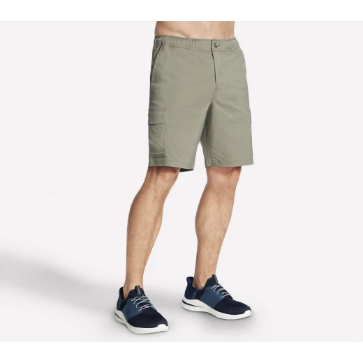 Skechers Men's Downtown Cargo 9 Short Olive Size Small GO DRI® All Day Athletic Shorts with Elastic Waist and Zippered Pocket - Skechers - Image 4