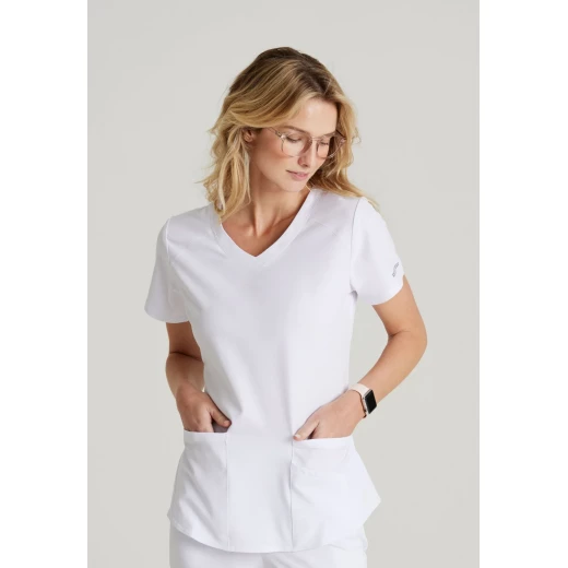 Skechers Breeze V Neck Scrub Top White XL Comfortable Medical Uniform