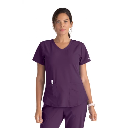 Skechers Breeze V Neck Scrub Top Purple M Comfortable Medical Uniform - Skechers - Image 2