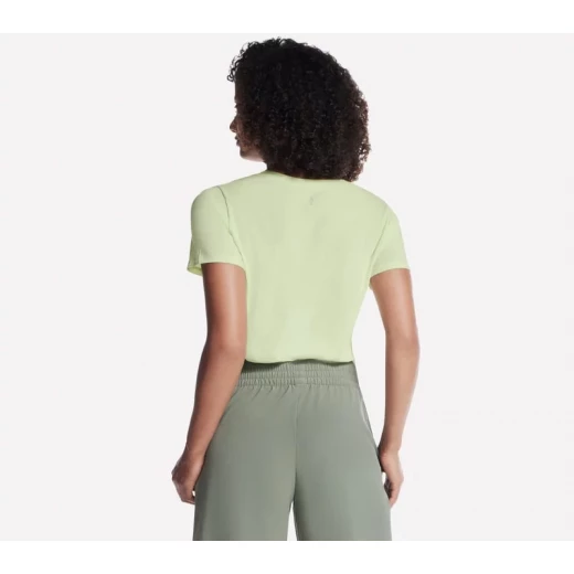 Skechers Go Dri Pima V Neck Tee Lime Green Women's Short Sleeve Shirt - Skechers - Image 3