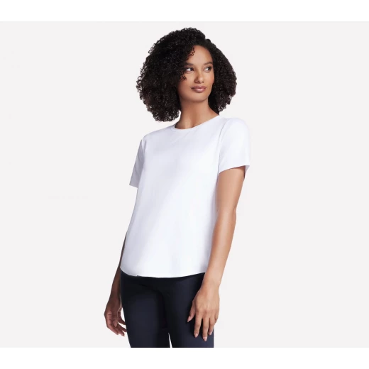 Nike Women's GO DRI Swift T-Shirt: White, Size Small. Moisture-Wicking, Quick-Drying Crew Neck Tee for Yoga & Casual Wear. 100% Polyester Fabric. Perfect for Active Lifestyles. Nike Women's GO DRI Swift T-Shirt: White, Size Small. Moisture-Wicking, Quick-Drying Crew Neck Tee for Yoga & Casual Wear. 100% Polyester Fabric. Perfect for Active Lifestyles.