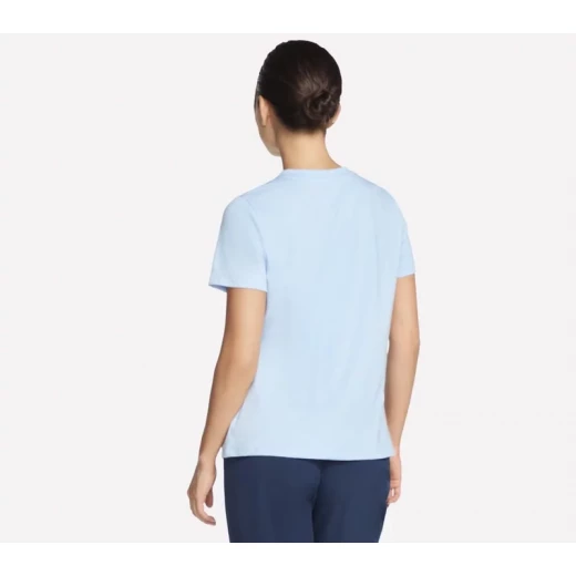 تي شيرت سكيتشرز نسائي بأكمام قصيرة متدرج اللون أزرق مقاس XL نسيج SKECH JERSEY - سكيتشرز - Image 3