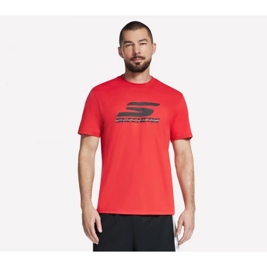 تي شيرت سكيتشرز للرجال بشعار الأداء أحمر مقاس XL شبكة SKECH-JERSEY - سكيتشرز - Image 3