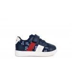 حذاء رياضي Geox BAYB DJROCK Navy للأولاد: حذاء رياضي خفيف الوزن ومريح من القماش، يتميز بتصميم مستوحى من التنس وزخارف حيوانات لطيفة، مقاسات 22. - بَيب