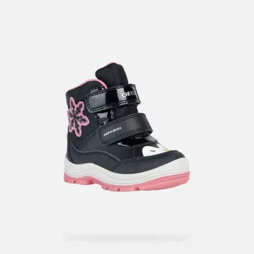 Geox Flanfil ABX Baby Waterproof Ankle Boots Black Fuchsia 23 - Geox - Image 3