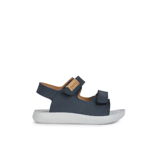 صنادل Geox Lightfloppy للأطفال باللون الأزرق الداكن من جلد النوبوك مقاس 26 للأولاد: تصميم خفيف الوزن، نعل داخلي مبطن تشريحي لمزيد من الراحة والمرح. B455SB.00032.C4002 - جيوكس - Image 2