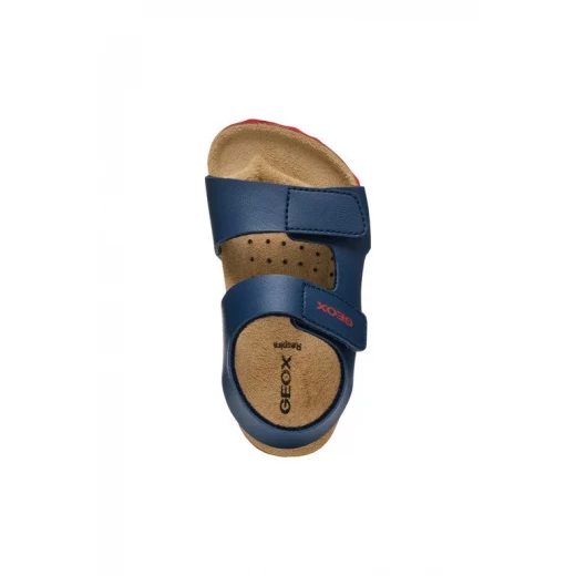 Chalki Baby Boys Sandals Navy 23, Breathable Leatherette Summer Shoes - Geox - Image 4