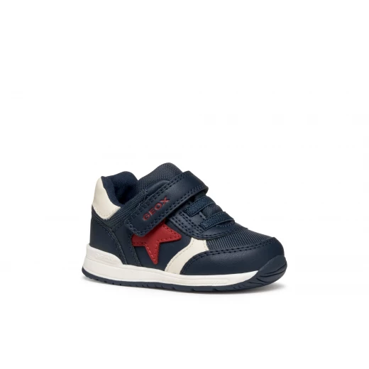 RISHON BABY Navy Lightweight First Steps Sneakers for Baby Boys, Sporty Design with Leather Effect and Nylon Upper, Size 22, Comfortable and Practical for Daily Activities - Geox - Image 3