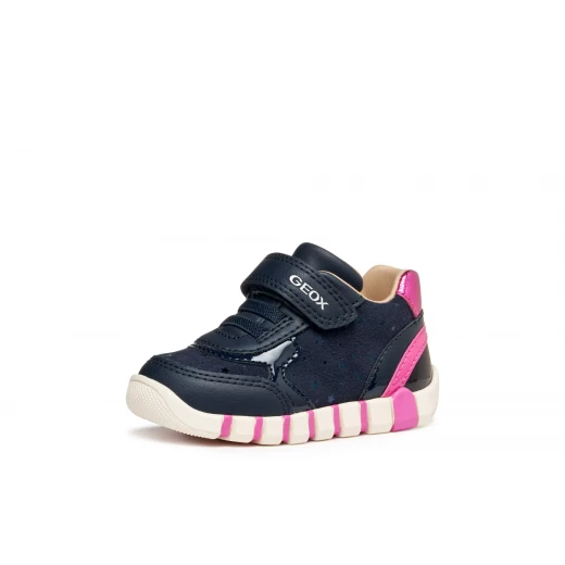 IUPIDOO Baby First Steps Sneaker NAVY 23 for Baby Girls Printed SuedeLike Material Leather Effect Double Riptape Closure Flexy Cushioning Design Comfort Exploration Support - Geox - Image 4