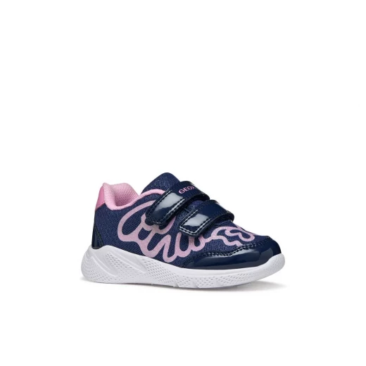 Geox Sprintye Baby Sneakers Breathable Blue 26 Toddler Shoes Featuring Mesh and Leather Effect Materials with TPR Side Patch for Comfort and Style Perfect for Little Adventures - Geox - Image 3