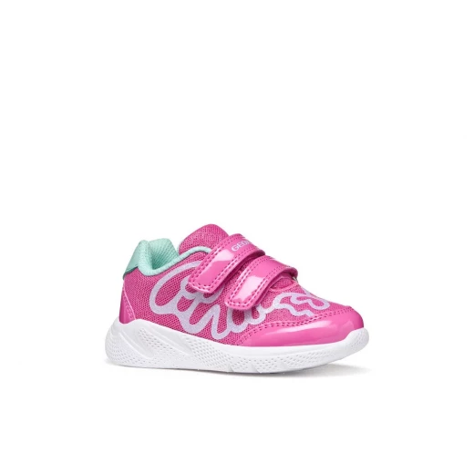 Geox Sprintye Baby Sneakers Fuchsia, Breathable Mesh and Leather-Effect Material, Side Patch Detail, Comfortable Running-Shoe Aesthetic, Designed for Baby Boys, Size 23 - Geox - Image 3