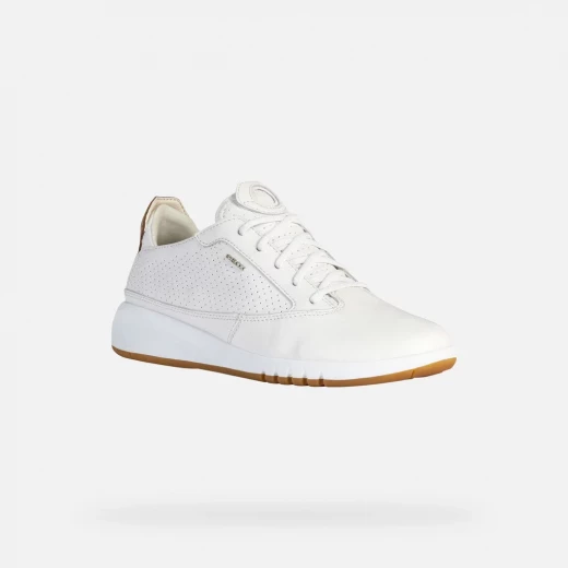 Geox Aerantis Woman Sneakers White Leather 40 EU Breathable Shoes - Geox - Image 4