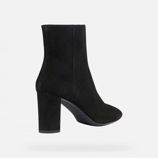 Geox Pheby 80 Woman Ankle Boot Black Suede 38 Comfortable Breathable Stylish High Heel Bootie Elegant Formal Wear Women's Footwear Fast Delivery Easy Exchange - Geox - Image 4
