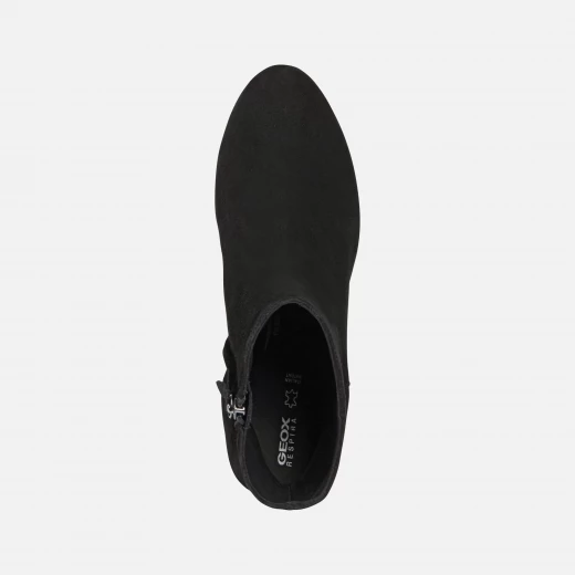 Geox Pheby 80 Woman Black Suede Ankle Boots Comfortable Breathable High Heels Formal Wear Size 39 Elevate Your Outfit Elegant Design Fast Delivery Easy Exchange - Geox - Image 5