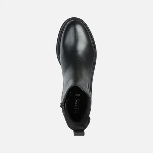 Geox Iridea ABX Woman's Waterproof Ankle Boots Black Leather Slip On Urban Style Winter 40 EU Women's Breathable Rain Ready Shoes Comfortable Cozy Modern Design - Geox - Image 5
