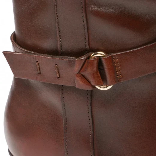 Geox Larysse Women's Cognac Brown Leather Ankle Boots with Buckle Detail. Breathable Low Heel Design, Urban Style for Modern Women. Size 38. Fast Delivery and Easy Exchange. - Geox - Image 5