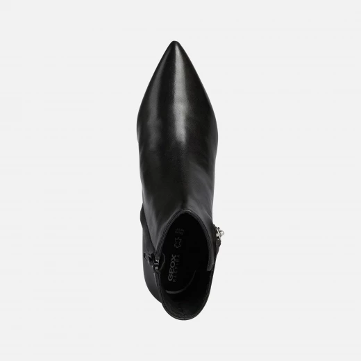 Geox Bigliana Women's Ankle Boots Black Nappa Leather Pointed Toe Column Heel Elegant Formal Style Size 38 Comfortable City Wear Office Appropriate Occasion Boots - Geox - Image 5
