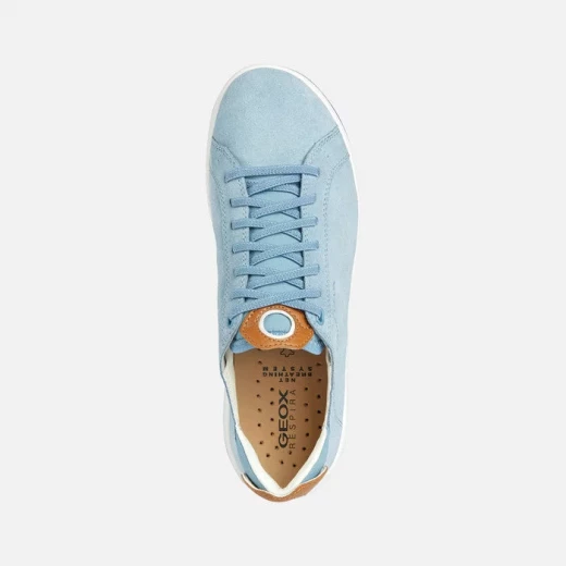 Geox Aerantis Woman Sneakers Light Sky Blue Suede and Nappa Leather 38 - Geox - Image 5