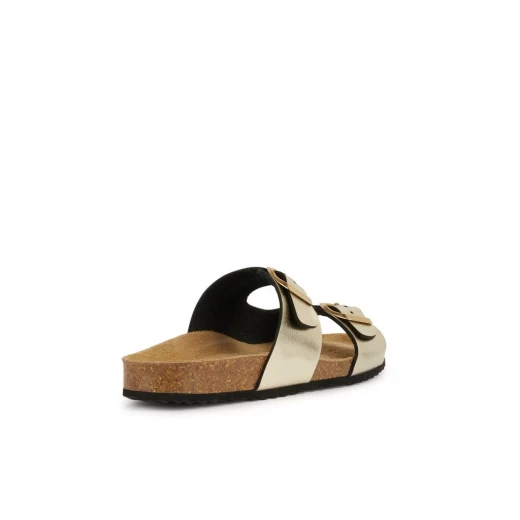 Geox Brionia Woman's Sandals Gold Metallic Leather Effect, Breathable & Comfortable, Two Band Design, Size 41, Perfect for Warm Weather City Wear - Geox - Image 7