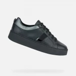 Geox Skyely Woman Black Leather Breathable Shoes Size 41 Featuring Waterproof Membrane and Classic Rubber Sole Design for All Day Comfort and Temperature Regulation - Geox