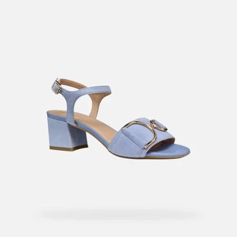 New Eraklia 50 Woman's Suede Sandals in Blue, Size 39. Lightweight, Breathable, and Feminine Design Featuring a Comfortable Block Heel for Everyday Wear. Perfect for City Life. - Geox - Image 4