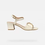 Neeraklia 50 Woman Sandals Papyrus Nappa Leather Block Heel Comfortable Design for Long Days Size 41, Breathable and Elegant Style, SKU: D35RNB.000TU.C1122 - Geox