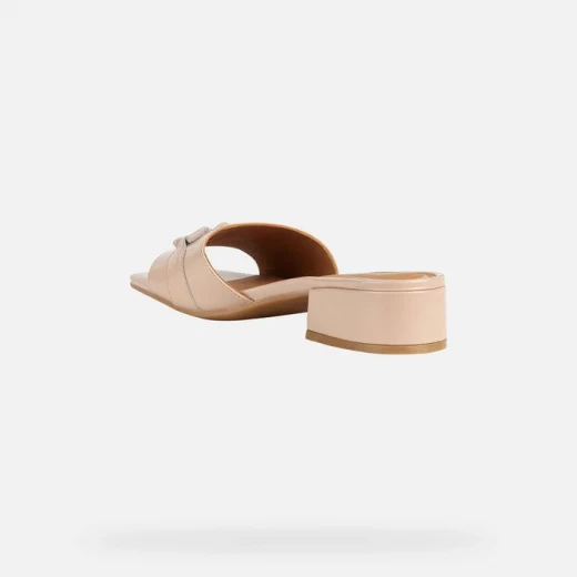 Geox Genziana 30 Woman Sandals Nude Leather Size 39 Low Heel Breathable Summer Footwear Comfortable Easy Entry Minimalist Design Summertime Style D35RYC.00038.C8156 - Geox - Image 4