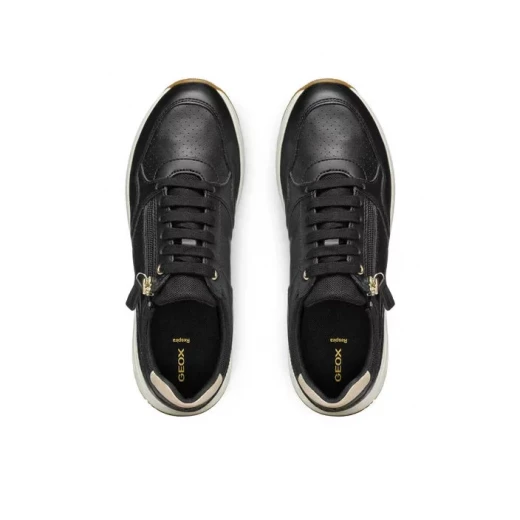 Bulmya Woman Sneakers Black 37 Side Zip Casual Design Leather Effect Python Print Breathable Comfortable Lightweight Sporty Chic Style D36NQB.0BCAR.C9997 - Geox - Image 10