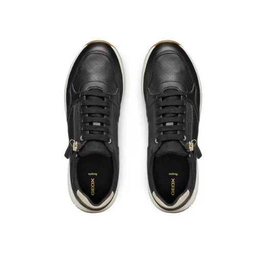 Bulmya Woman Sneakers Black 37 Side Zip Casual Design Leather Effect Python Print Breathable Comfortable Lightweight Sporty Chic Style D36NQB.0BCAR.C9997 - Geox - Image 5