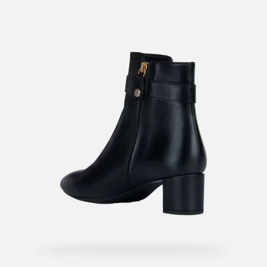 Geox Pheby 50 Woman Ankle Boots Black Nappa Leather Mid Heel Stylish Design Size 37 Breathable Comfortable Fast Delivery Easy Exchange Business Occasion Footwear - Geox - Image 4