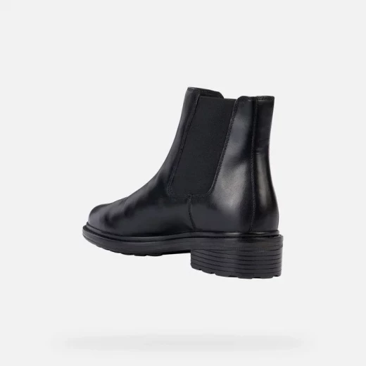 Geox Walk Pleasure Women's Ankle Boots in Black Leather 37 Lightweight Breathable Design Featuring Elasticated Side Panel Comfortable Everyday Footwear for Women - Geox - Image 4