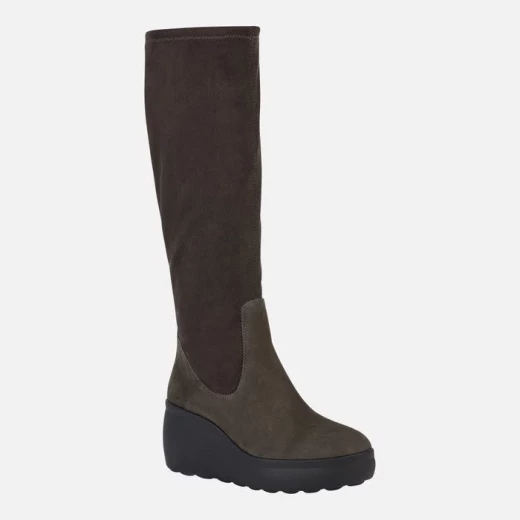 Geox Spherica EC9 Woman's Tall Boot Dark Grey Suede Upper Breathable Cushioned Wedge 39 Perfect City Wear Winter Collection Fast Delivery Easy Exchange 150-180 Char - Geox - Image 3