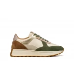 Geox Amabel Women's Sneakers Papyrus Color Breathable Comfort Retro Running Shoe Design Suede and Nappa Leather Upper Casual Everyday Styling Size 36 D45MDA.02285.CH61S - Geox