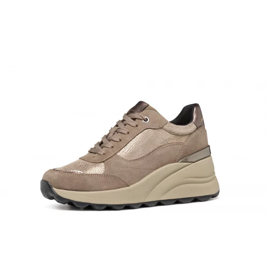 Geox Spherica EC13 Woman's Sneaker Taupe Suede Wedge 38 EU Extraordinary Cushioning and Breathability Sporty Feminine Design Fast Delivery Easy Exchange - Geox - Image 4