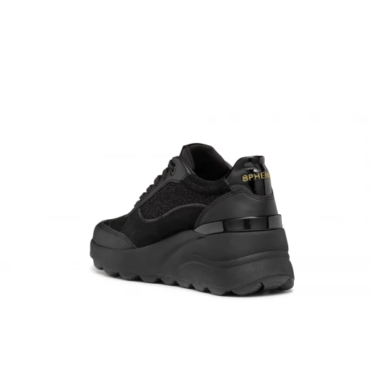 حذاء رياضي نسائي جيوكس سفيريكا إي سي ١٣ أسود جلد سويدي معدني و جلد نابا مقاس ٣٨ تصميم مبطن و مسامي مع أسلوب رياضي أنثوي توصيل سريع و تبديل سهل - Image 11