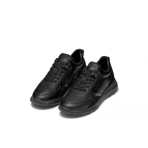 حذاء سنيكرز ألينيه نسائي أسود جلد سويدي 37 منخفض القطع مسامي - جيوكس - Image 14