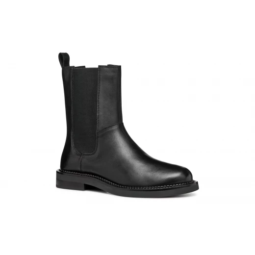 Serilda Woman Ankle Boot Black Leather Breathable Design Elasticated Side Panel Comfortable Urban Style Size 41 Women's Footwear Stylish Daily Wear - Geox - Image 5