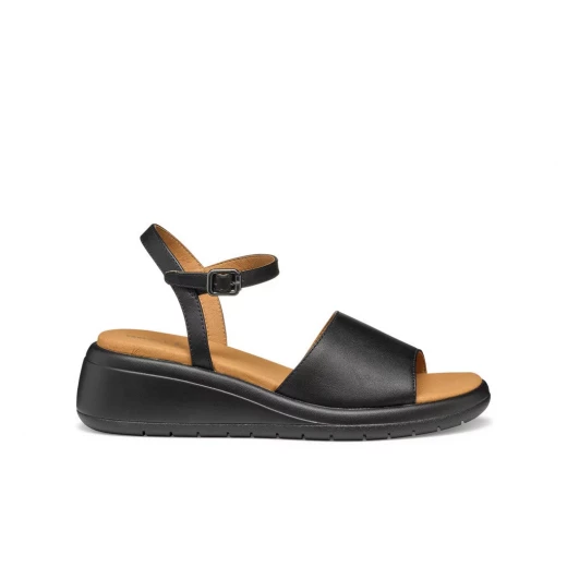 Meliconia Woman Sandals Black Wedge with Ankle Strap Breathable Design 39 Crafted from Leather Effect Material Comfortable for Everyday Wear Summer Style - Geox - Image 3