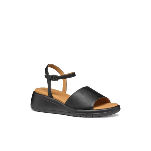 Geox Meliconia Woman Wedge Sandals Black 40 Breathable Ankle Strap - Geox - Image 4