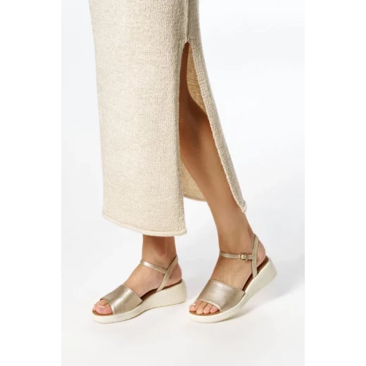 Meliconia Woman Wedge Sandals Gold 36 Pearlescent Leather Effect Summer Shoes Meliconia Woman Wedge Sandals Gold 36 Pearlescent Leather Effect Summer Shoes