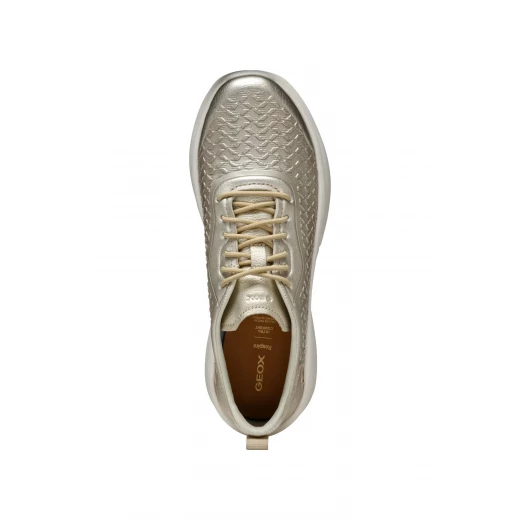 XTORS Woman Sneakers Metallic Leather Light Gold Size 39 Casual Shoes - Geox - Image 5