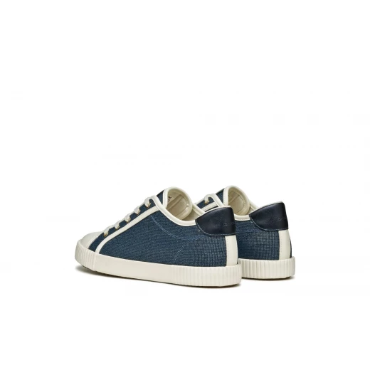 Blomiee Woman Navy Sneakers Breathable Shiny Fabric and Leather Effect Low Cut Sporty Stylish Casual Shoes Size 39 For Everyday Wear - Geox - Image 9