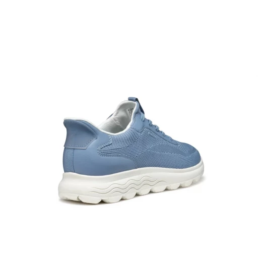 Geox Spherica Plus Woman's Breathable Blue Sneakers, Hands-Free Design, Knitted Fabric and Leather-Effect Material, Ultra-Cushioned, Size 37, Women's Casual Shoes - Geox - Image 5