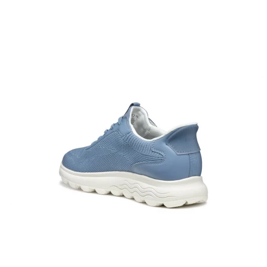 Geox Spherica Plus Woman's Casual Sneakers with Hands Free Fit, Breathable Knitted Fabric and Leather Effect Detailing, Ultra Cushioned Design, Blue Color, Size 38 - Geox - Image 6