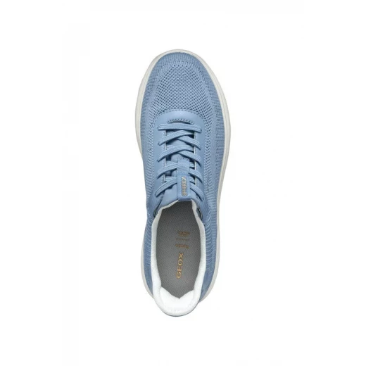 Geox Spherica Plus Woman's Breathable Blue Sneakers, Hands-Free Design, Knitted Fabric and Leather-Effect Material, Ultra-Cushioned, Size 37, Women's Casual Shoes - Geox - Image 7