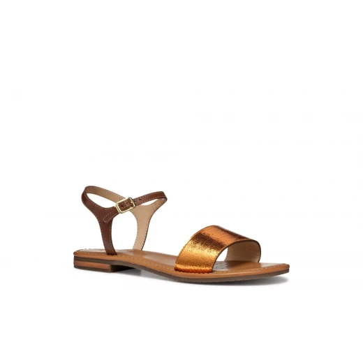 Sozy S Women's Camel Flat Sandal Stylish City Perfect Summer Footwear with Metallic Leather Detailing Size 40 Comfortable Breathable Design - Geox - Image 12