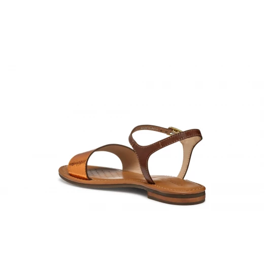 Sozy S Women's Camel Flat Sandal Stylish City Perfect Summer Footwear with Metallic Leather Detailing Size 40 Comfortable Breathable Design - Geox - Image 8